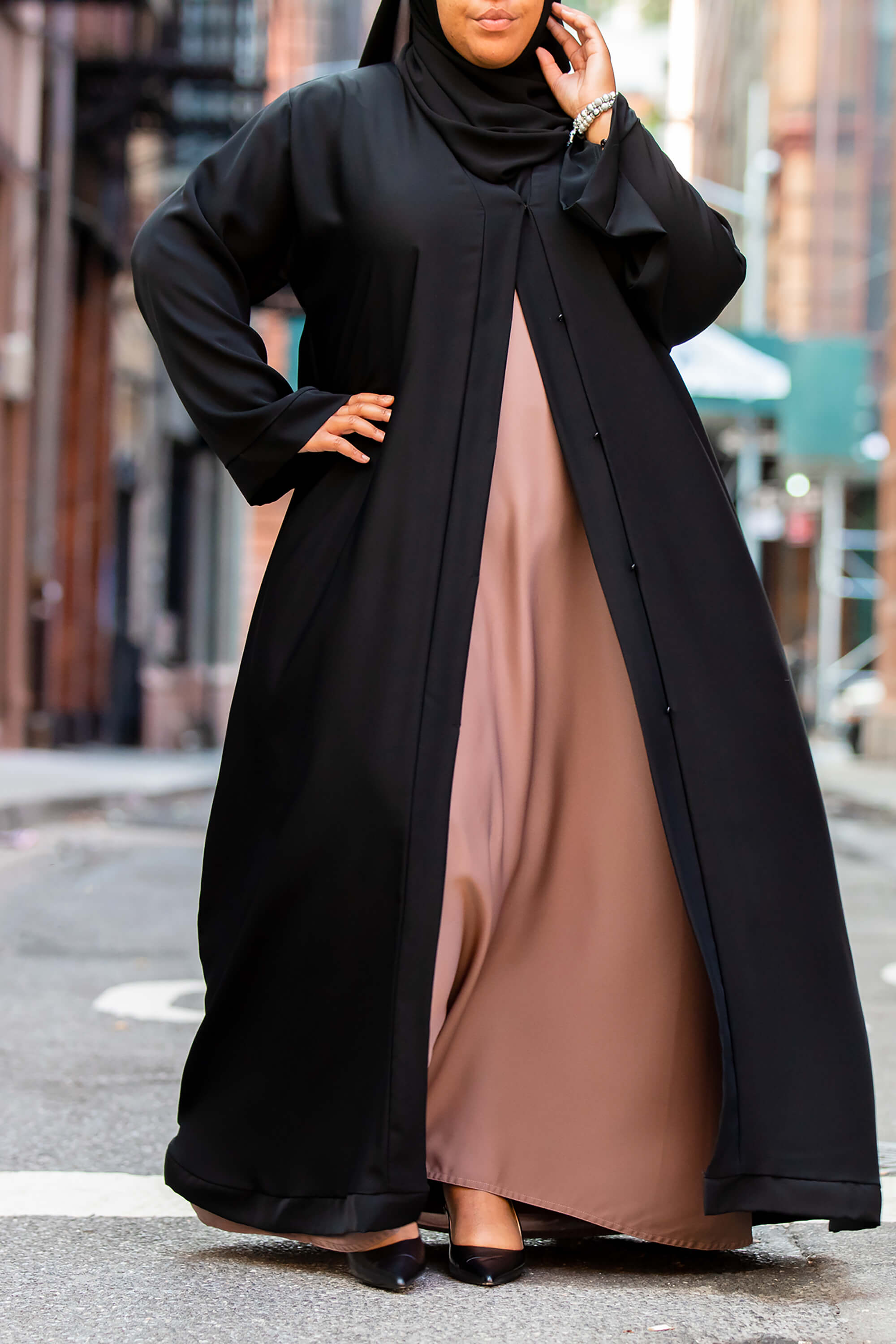 Hijab Outfit Dress Dinner Muslimah Plus Size Modest Muslim Women's Embellished Elegant Draped Sleeve Evening Dress Hijab Outfit Dress Dinner Muslimah Plus Size Modest Muslim Women's Embellished Elegant Draped Sleeve Evening Dress