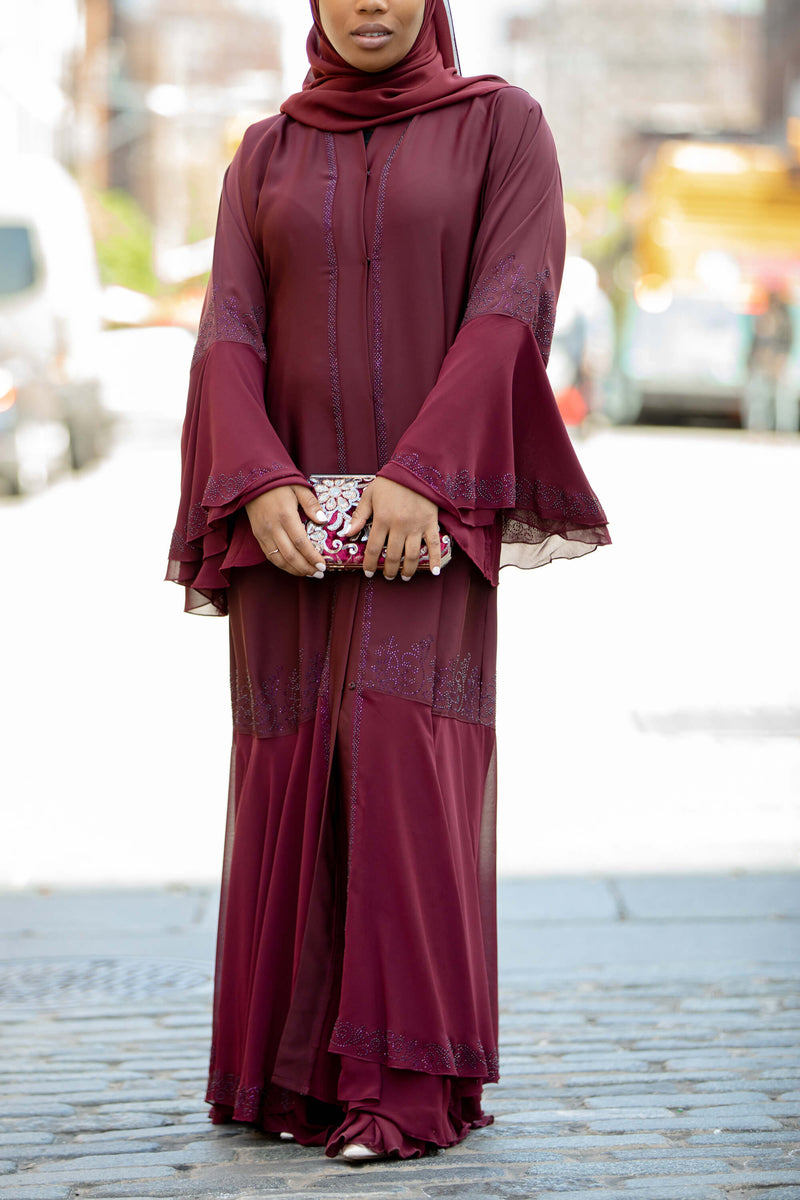 Larissa Abaya in Maroon | Al Shams Abayas_9