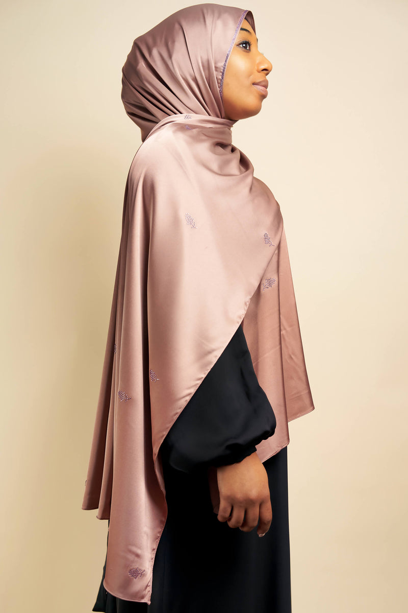 Satin Gem Hijab - Bronze