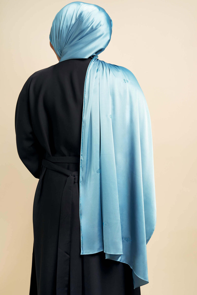 Satin Gem Hijab - Lady Blue