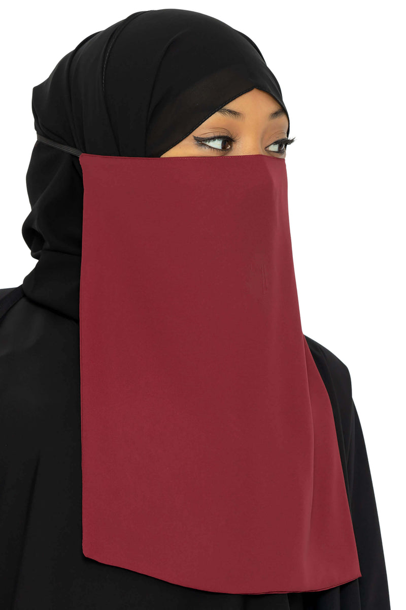 Beda Half Niqab Maroon | Al Shams Abayas 3