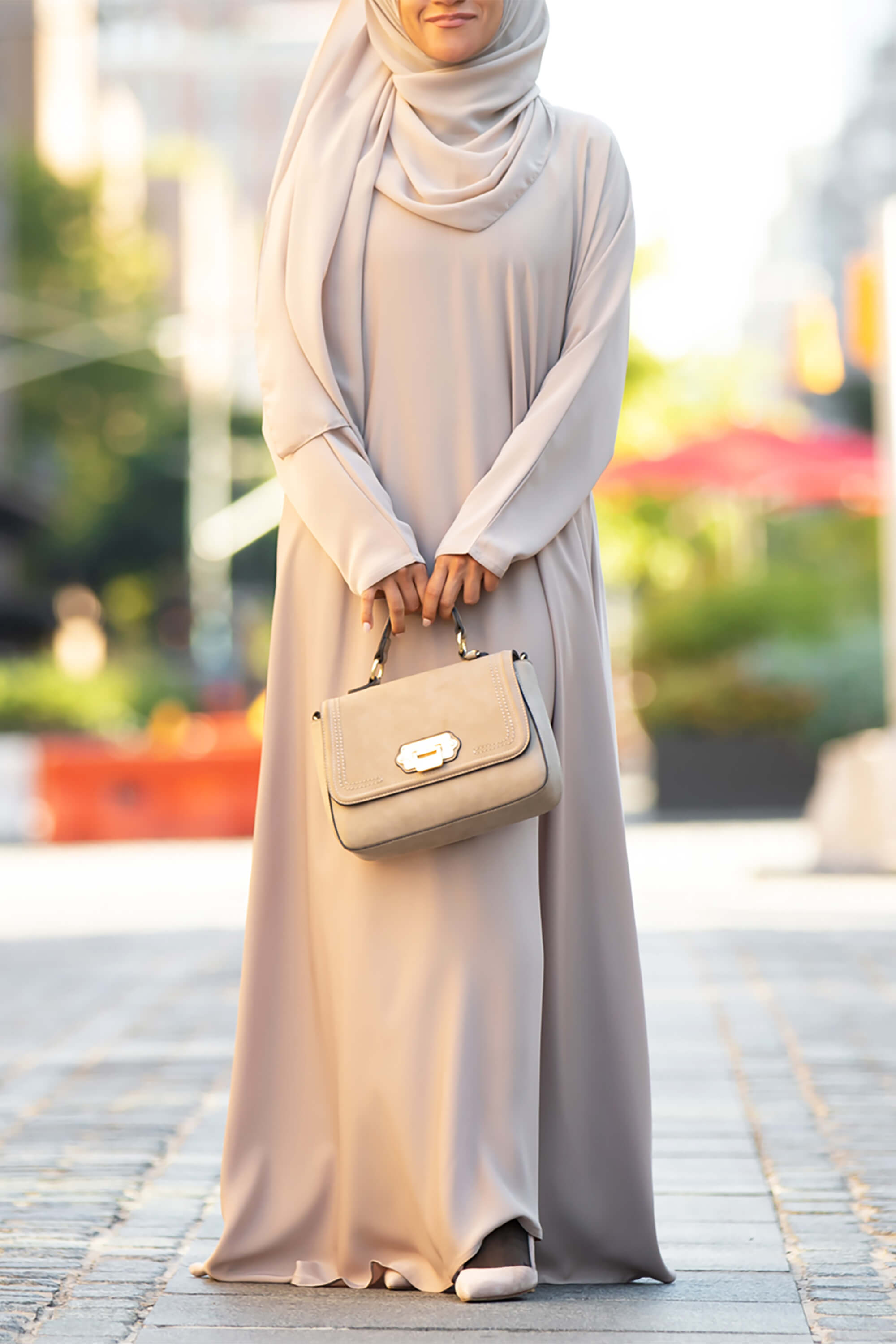Madison Abaya in Arabian Sand with Pockets 50 Madison Abaya in Arabian Sand with Pockets 50