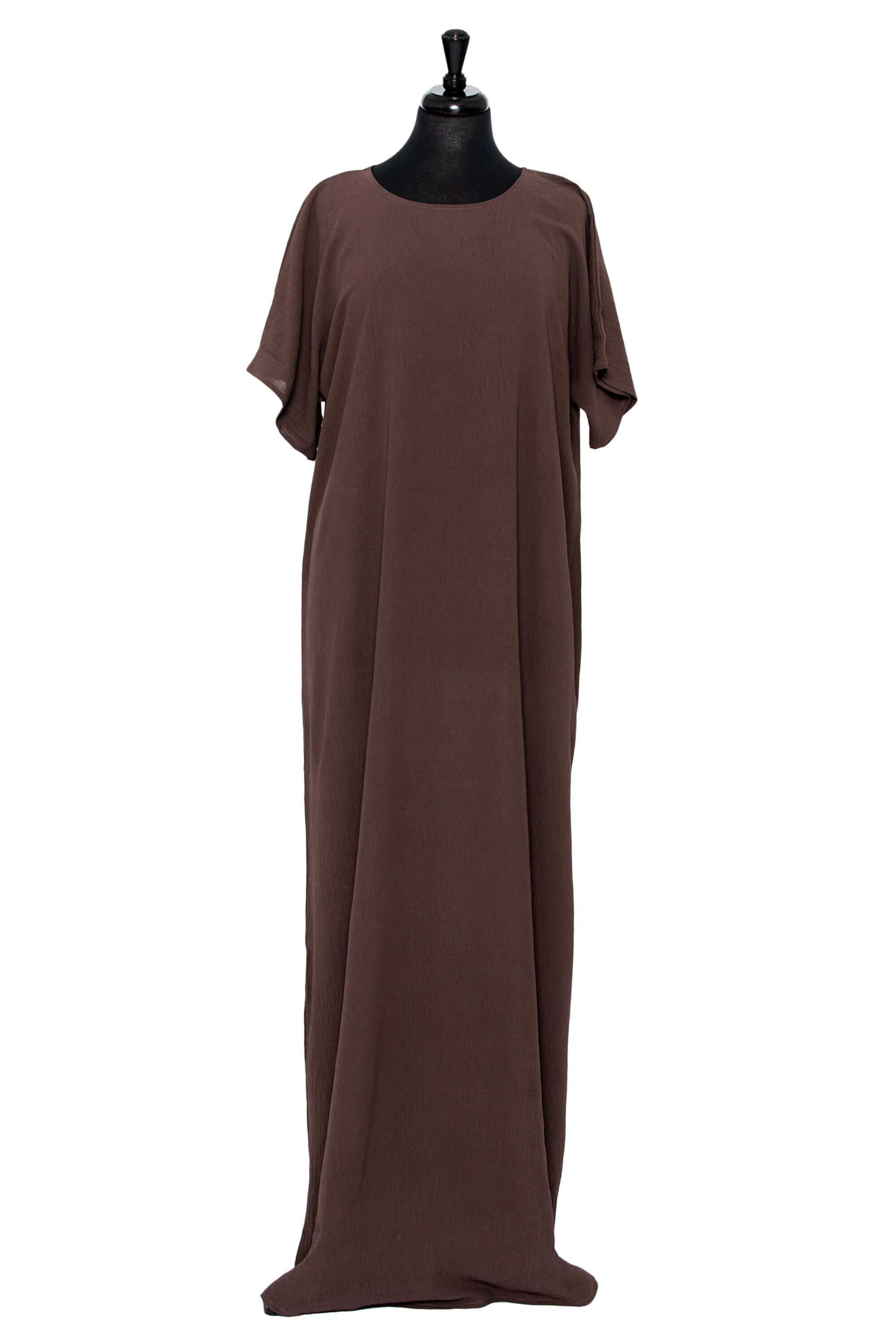 Short Sleeve Dress in Chocolate  Al Shams Abayas