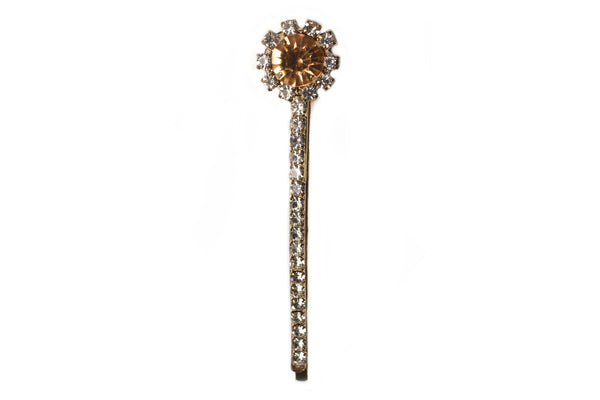 Flower Bling Pin - Amber