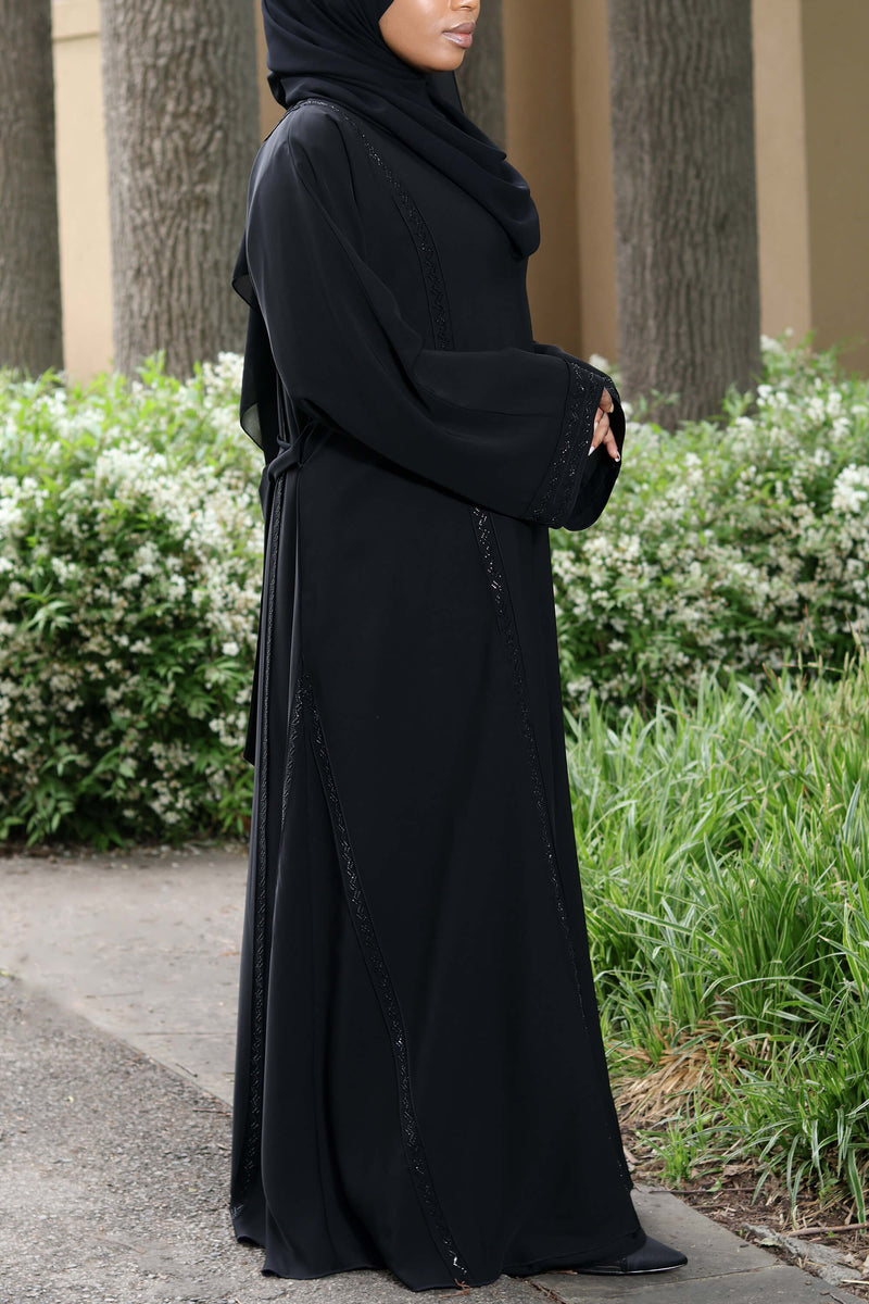 Anhaar Abaya in Classic Black | Al Shams Abayas_4