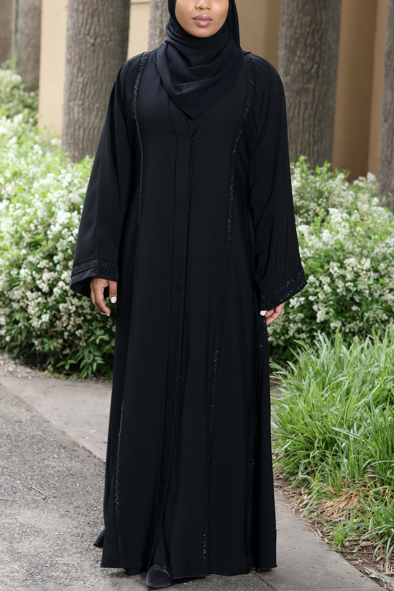 Anhaar Abaya in Classic Black | Al Shams Abayas_8