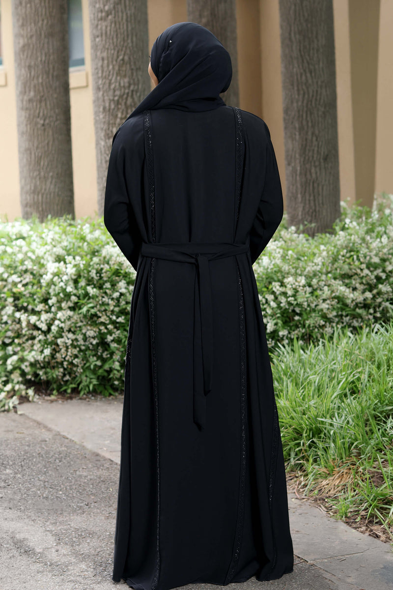 Anhaar Abaya in Classic Black | Al Shams Abayas_9