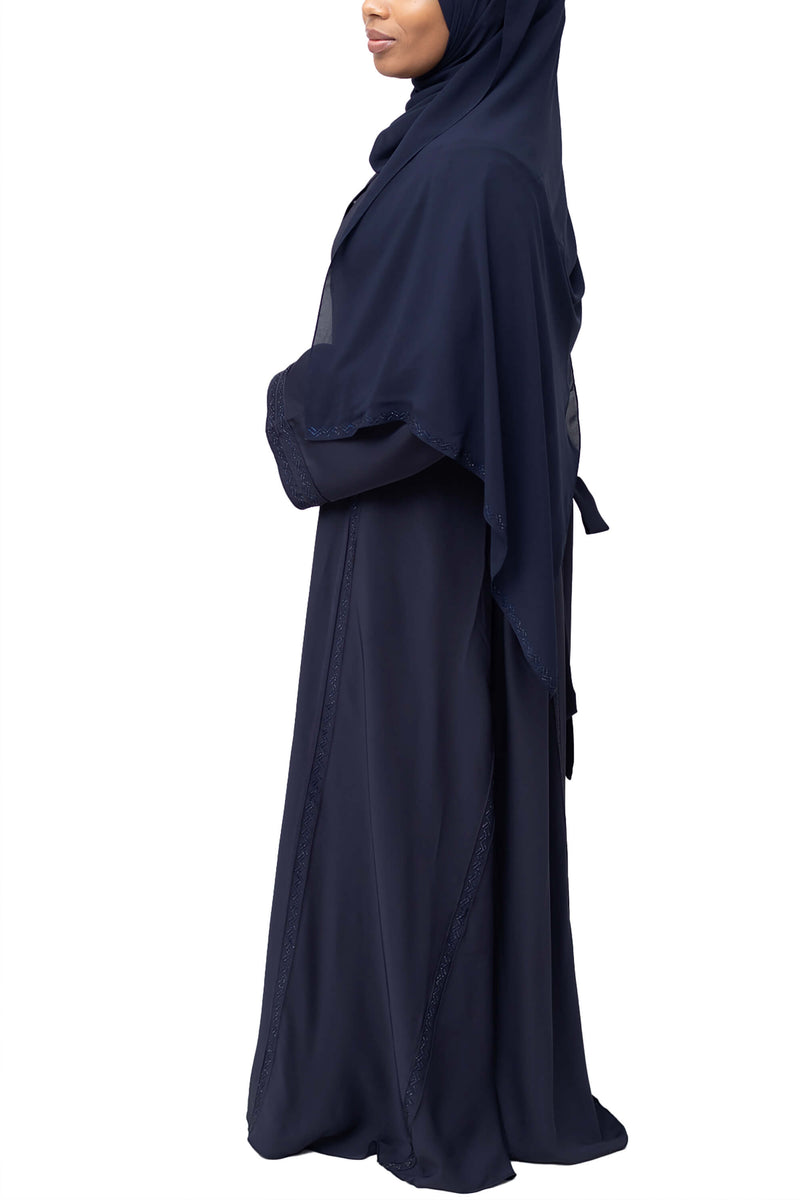 Anhaar Abaya in Navy | Al Shams Abayas_111
