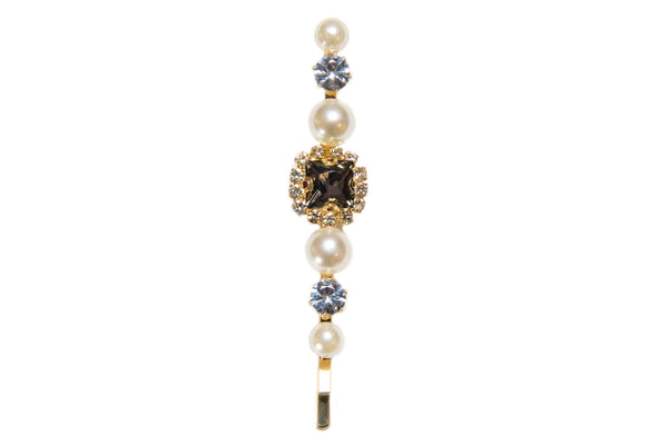 Black Crystal Pearl Pin