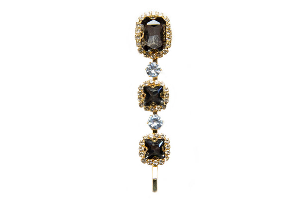 Black Triple Crystal Pin