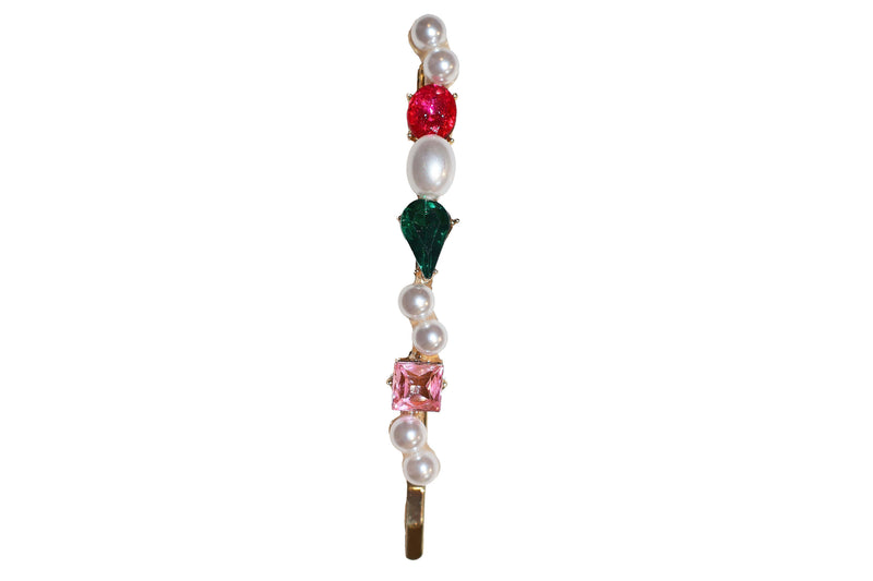 Colorful Rhinestone Pearl Pin
