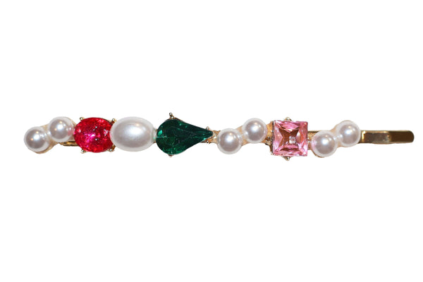 Colorful Rhinestone Pearl Pin