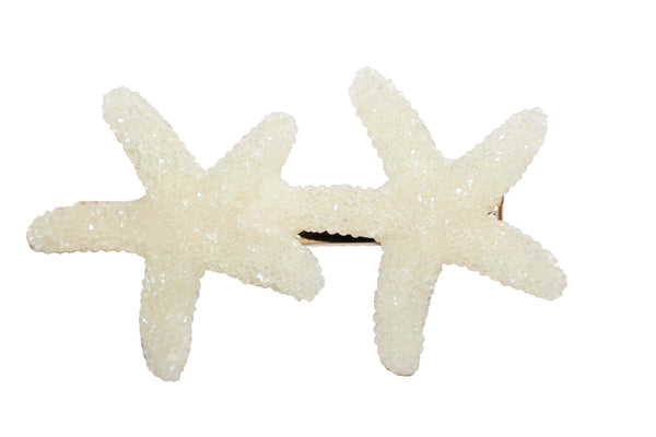 Crystal Starfish Clip - Ivory