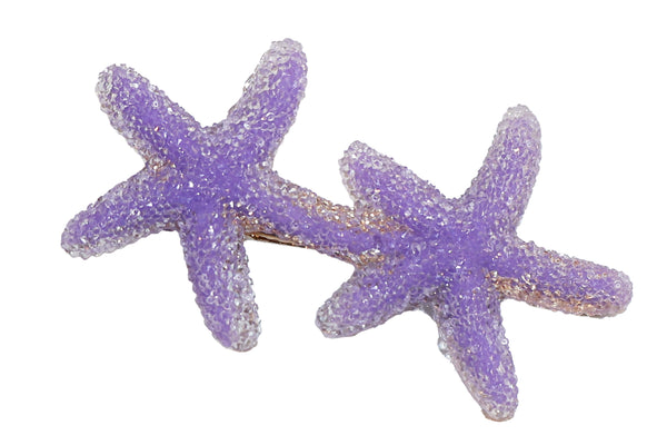 Crystal Starfish Clip- Lilac