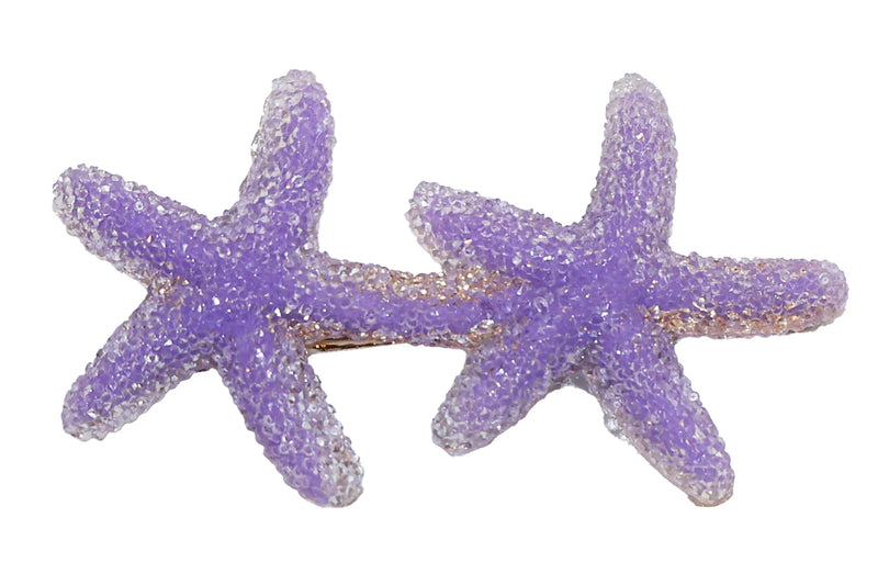 Crystal Starfish Clip- Lilac