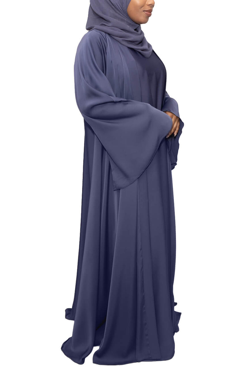 Short Sleeve Dress in Denim Blue | Al Shams Abayas_6