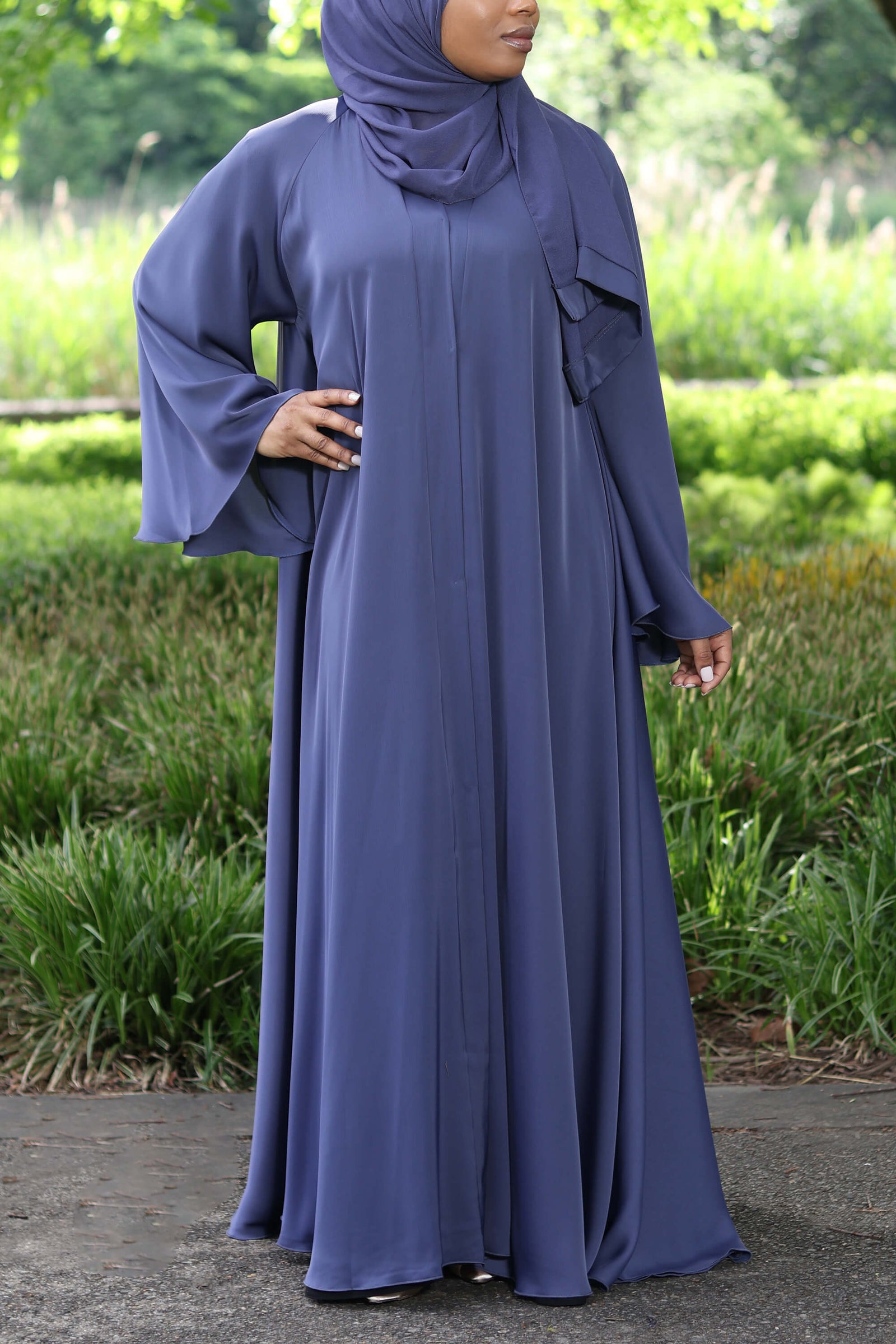 Soft denim abaya on sale