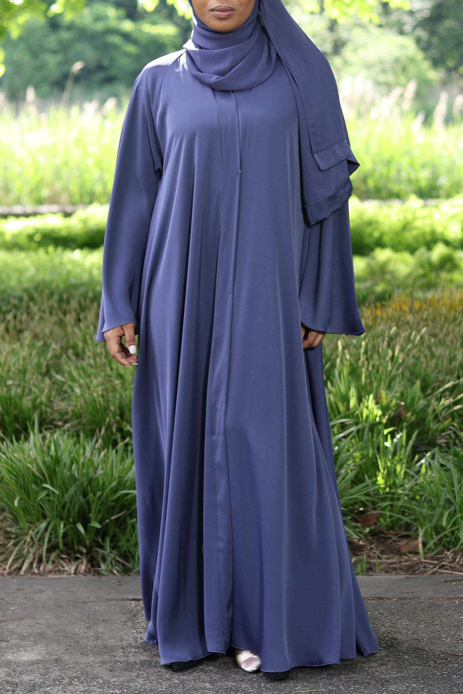 Dunya Abaya In Denim Blue  Al Shams Abayas