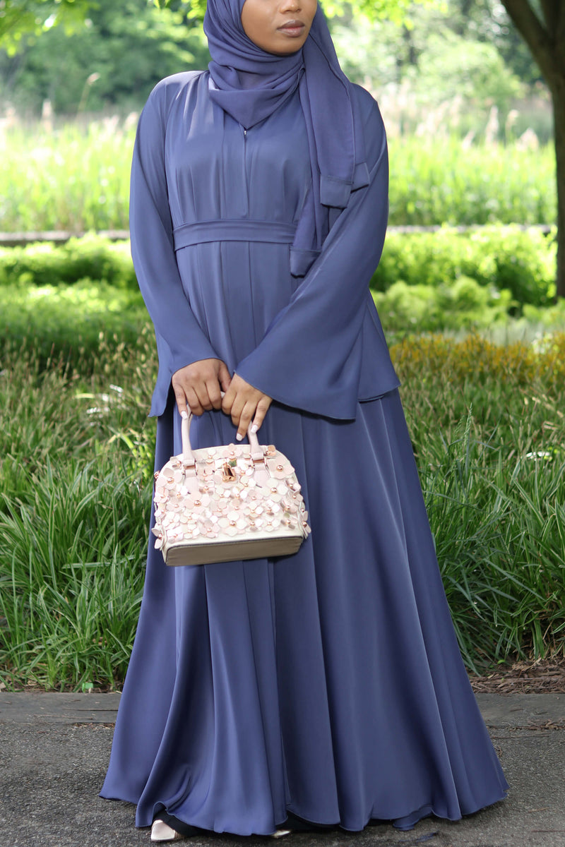 Dunya Abaya In Denim Blue Al Shams Abayas Dunya Abaya In Denim Blue Al Shams Abayas