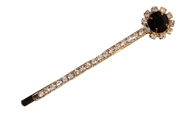 Flower Bling Pin - Black