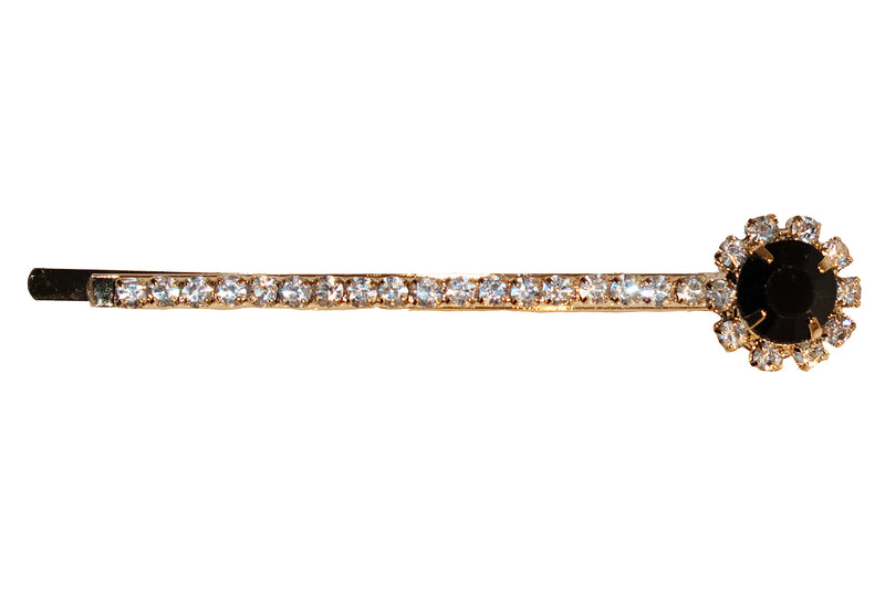 Flower Bling Pin - Black