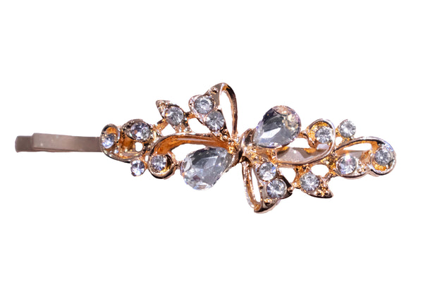 Gold Crystal Swirly Pin
