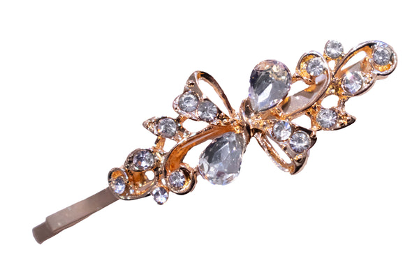 Gold Crystal Swirly Pin