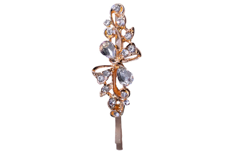 Gold Crystal Swirly Pin