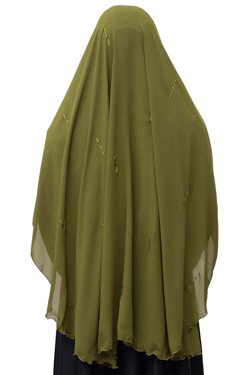Honey Dip Ghashwa in Olive | Al Shams Abayas_3
