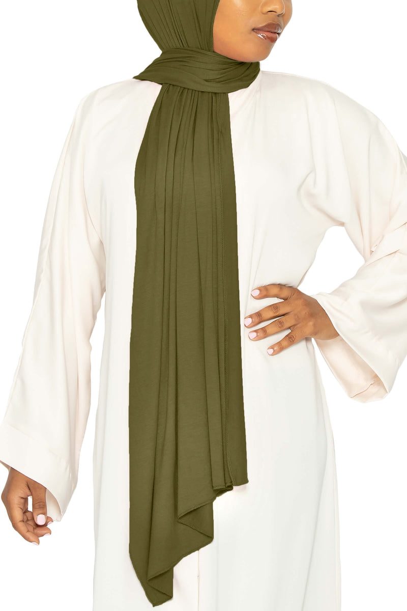 Jersey Hijab Olive | Al Shams Abayas_1