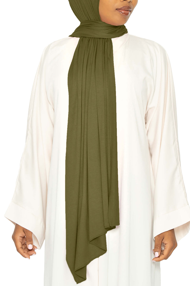 Jersey Hijab Olive | Al Shams Abayas_4