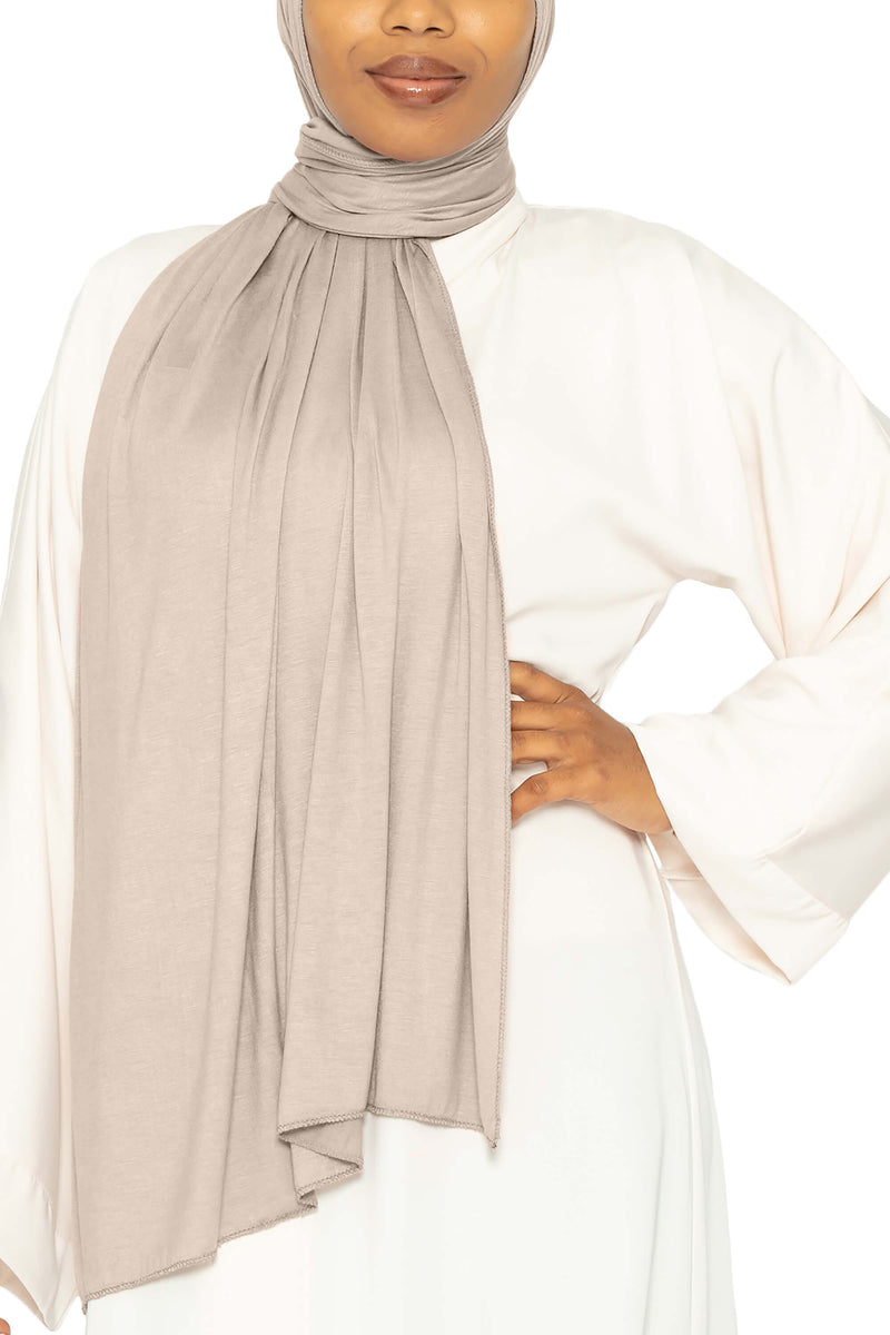 Jersey Hijab Stone | Al Shams Abayas_1