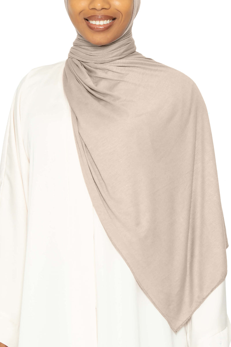 Jersey Hijab Stone | Al Shams Abayas_3