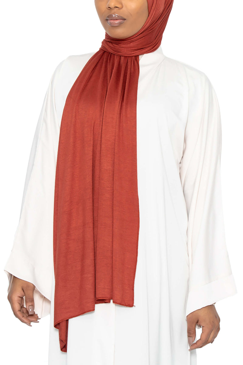 Jersey Hijab Rust | Al Shams Abayas_6