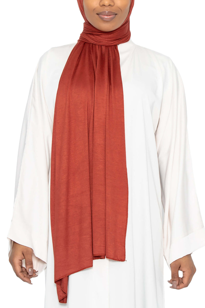 Jersey Hijab Rust | Al Shams Abayas_5