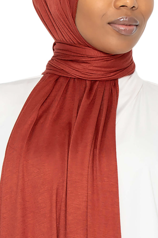 Jersey Hijab Rust | Al Shams Abayas_2