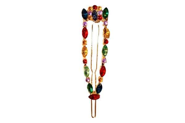 Large Colorful Rhinestone Barrette