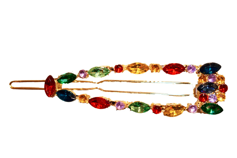 Large Colorful Rhinestone Barrette