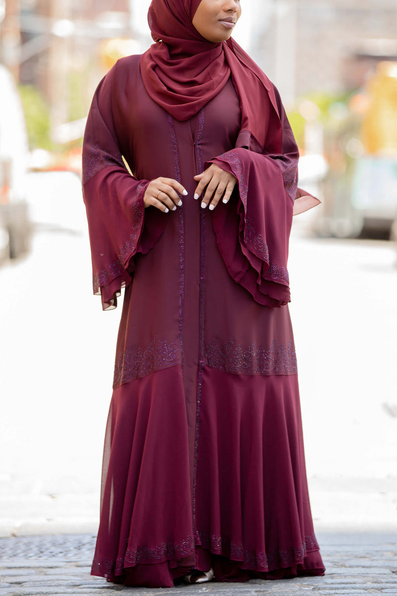 Larissa Abaya in Maroon | Al Shams Abayas_1