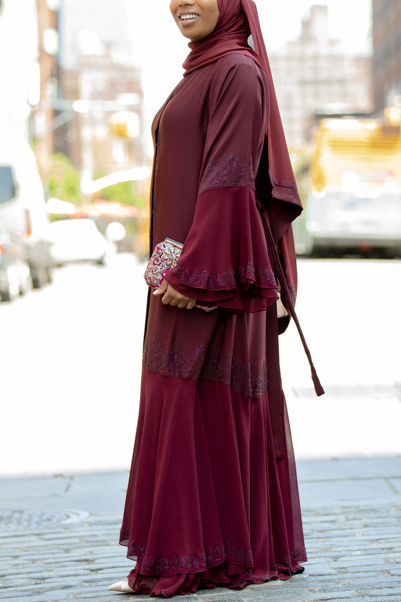 Larissa Abaya in Maroon | Al Shams Abayas_10