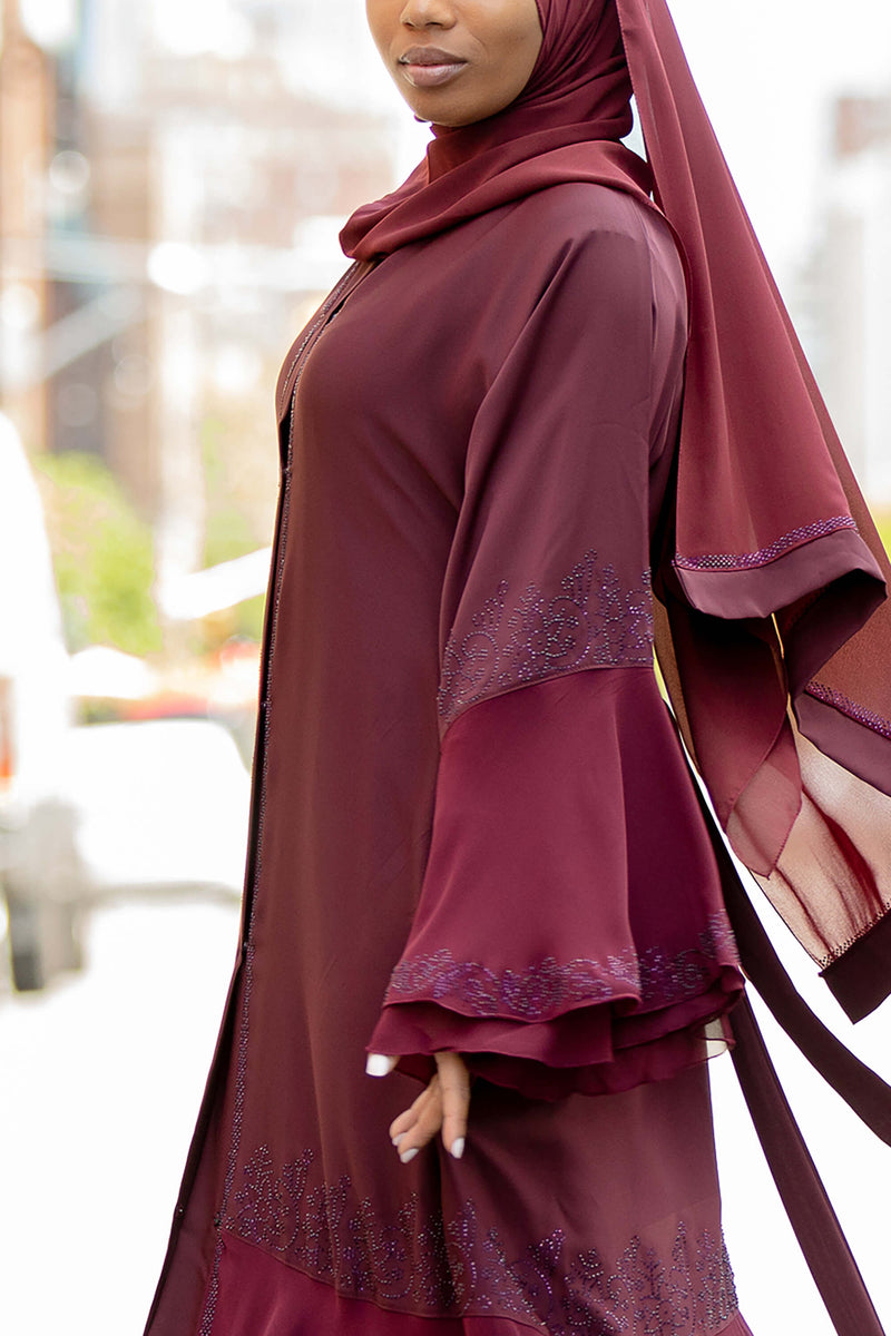 Larissa Abaya in Maroon | Al Shams Abayas_11