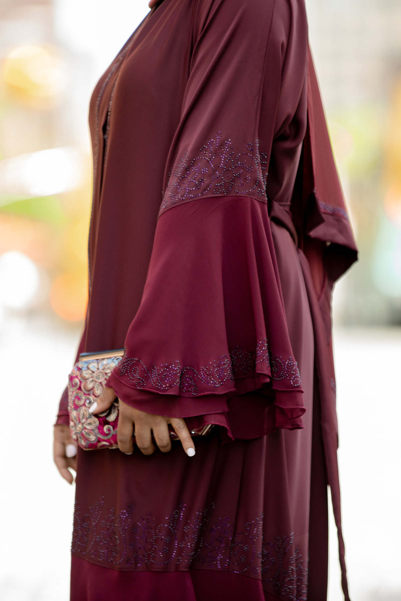 Larissa Abaya in Maroon | Al Shams Abayas_7