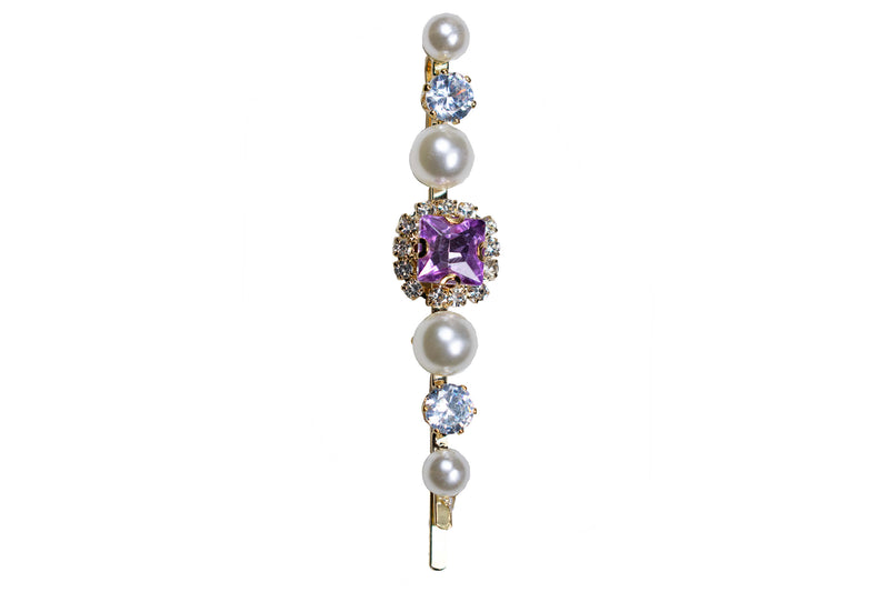 Lavender Crystal Pearl Pin