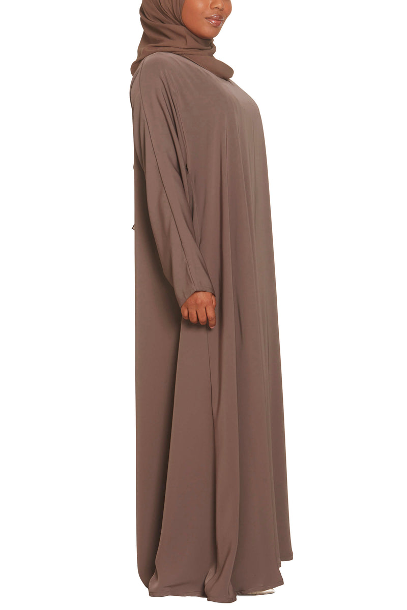 Madison Abaya in Chestnut with Pockets