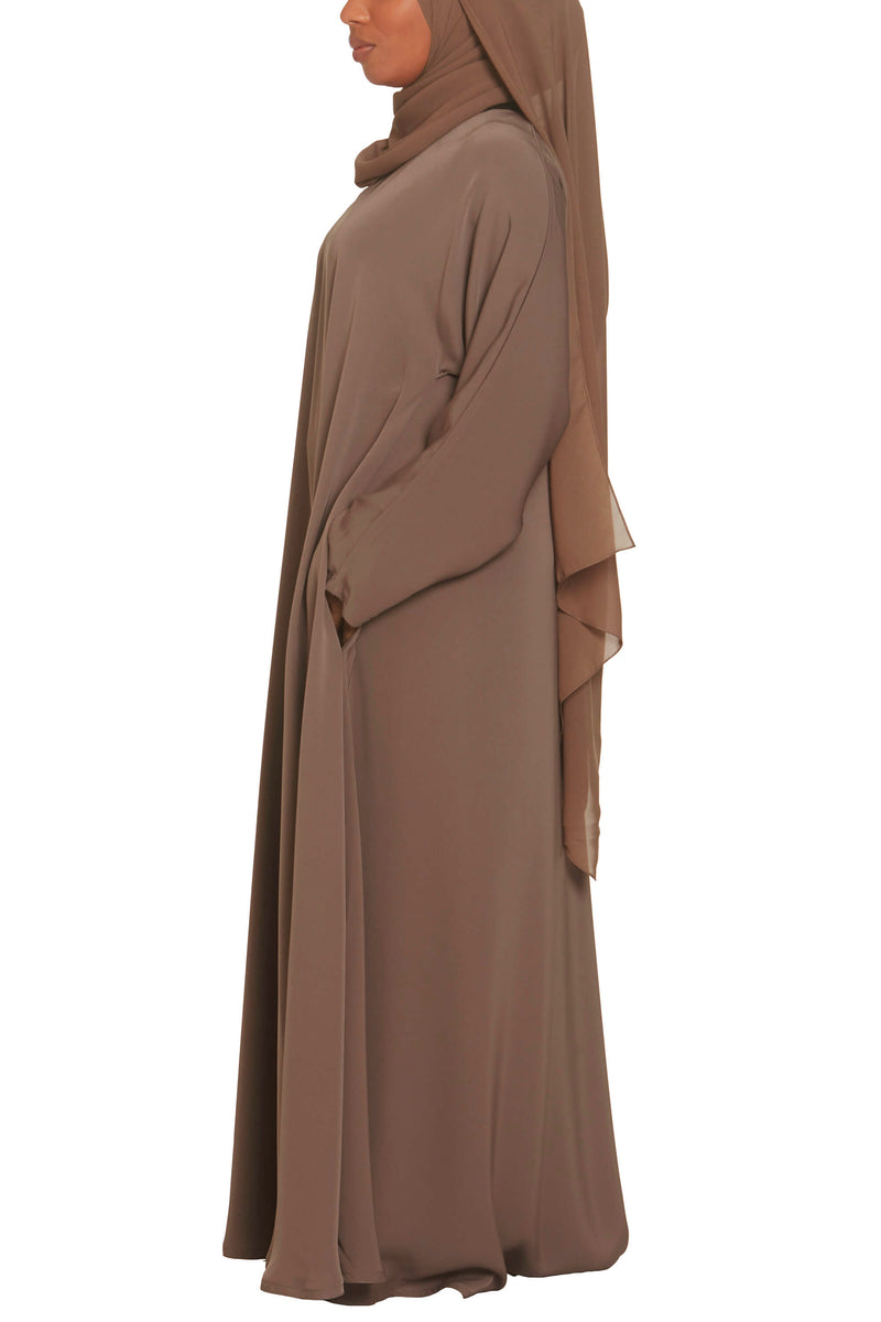 Madison Abaya in Chestnut with Pockets