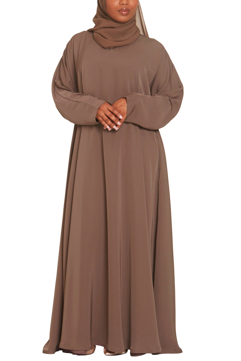 Madison Abaya in Chestnut with Pockets