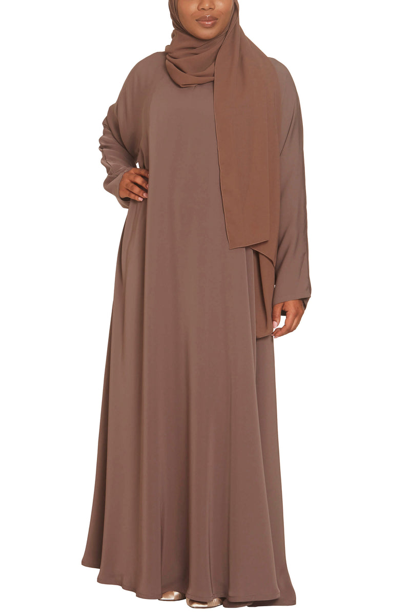 Madison Abaya in Chestnut with Pockets