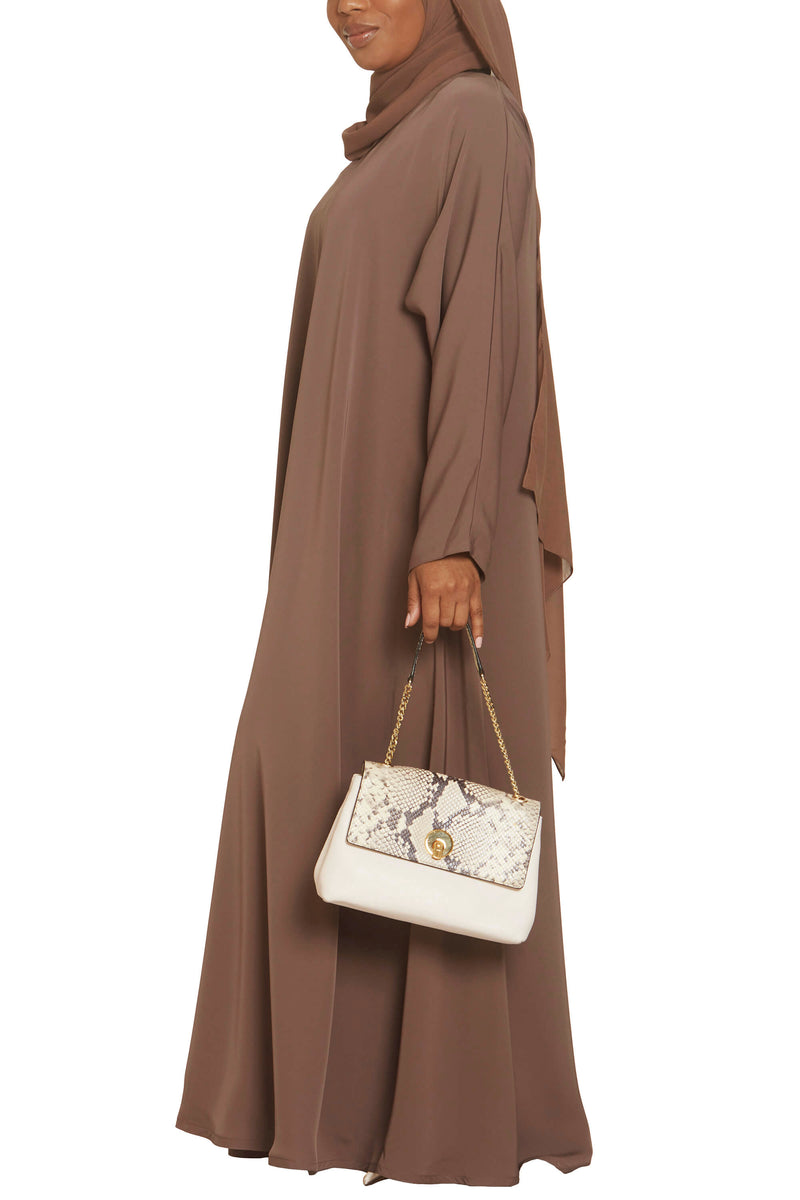 Madison Abaya in Chestnut with Pockets