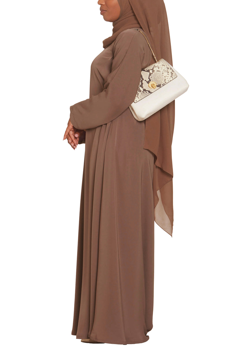 Madison Abaya in Chestnut with Pockets