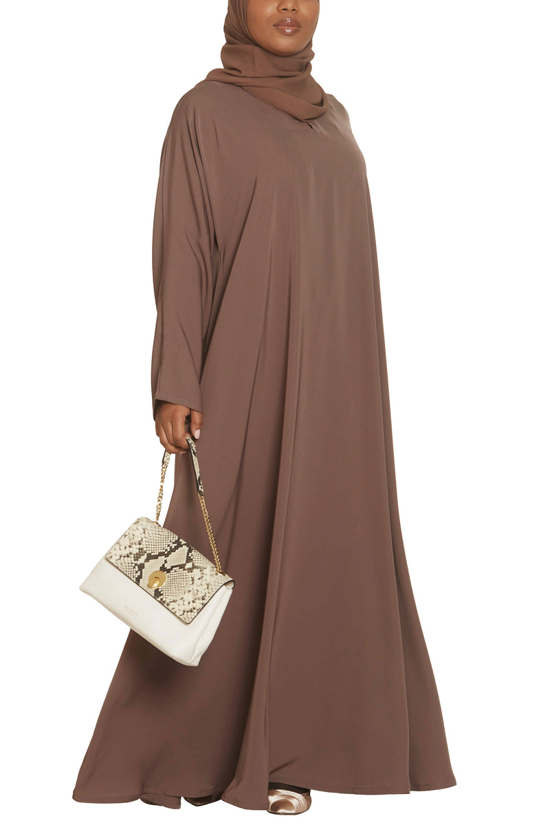 Madison Abaya in Chestnut with Pockets